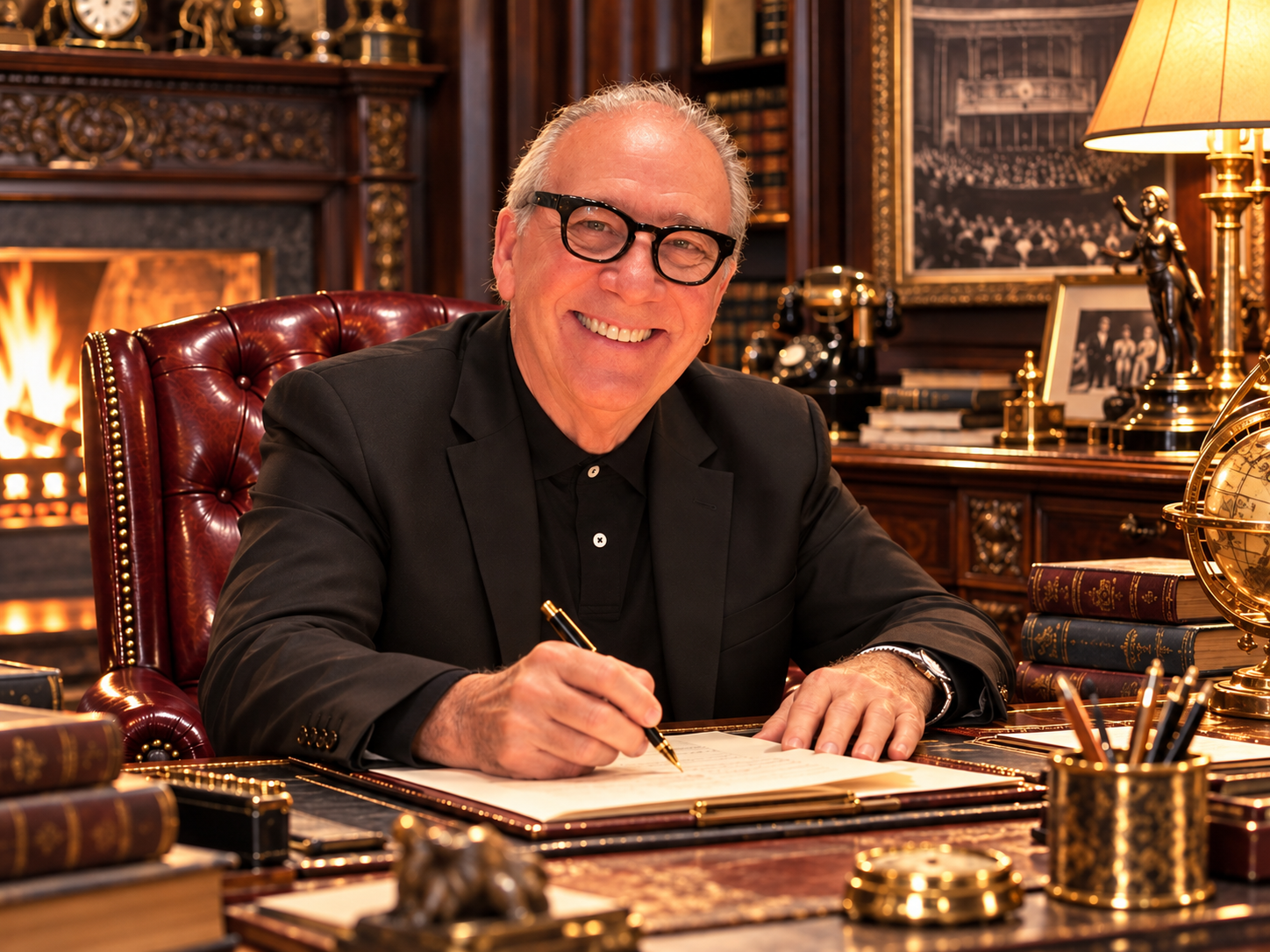 John Bernardoni sitting at his desk
